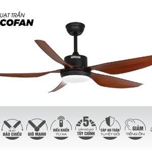 Quạt trần TLC ECOFAN Sapphire–Cánh vân gỗ 