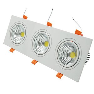 Đèn led âm trần Spotlight 3 bóng 21W Viền trắng/viền đen