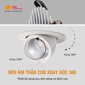 ĐÈN ÂM TRẦN HC COB XOAY GÓC 360 12W  