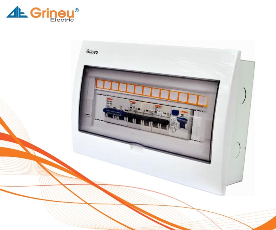 Tủ điện nhựa âm tường GPL 8/12 Grineu