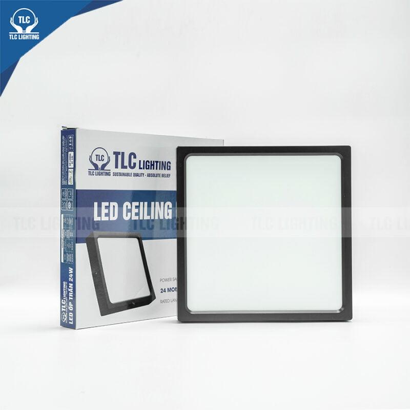 Đèn LED ốp trần TLC 6W vuông vỏ đen 