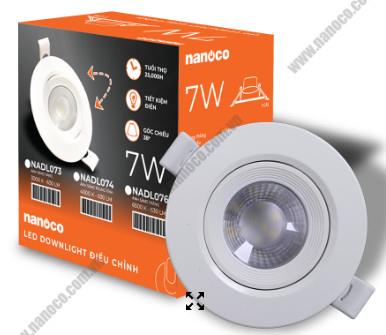 Đèn led âm trần Downlight chỉnh góc Nanoco 7w NADL07